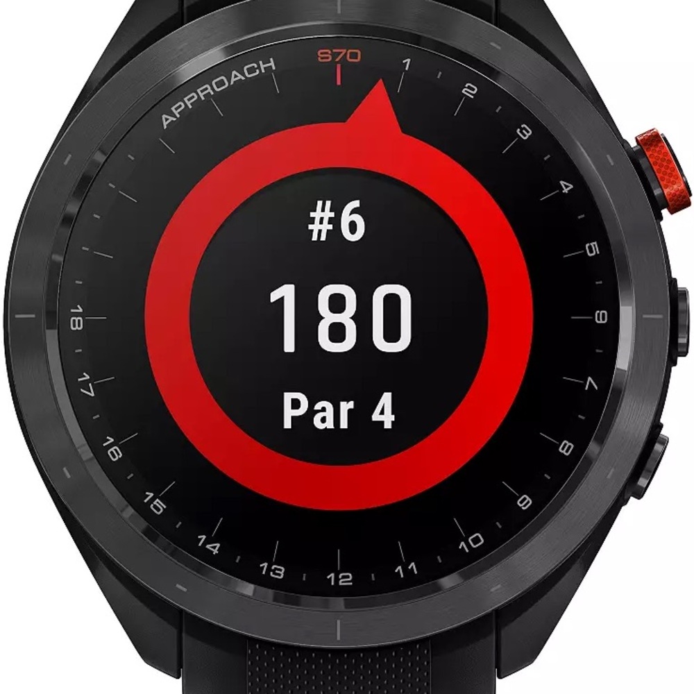 Garmin Approach S70 Black and Orange Smartwatch - Picture 2 of 5